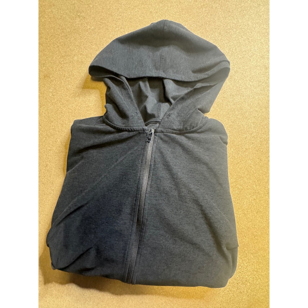 Beyond the Bump‎ by Beyond Yoga Maternity Full Zip Ruched Hoodie Charcoal Gray L
